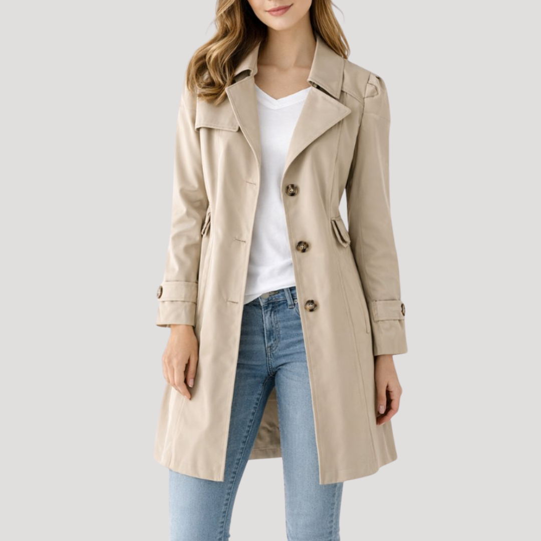 Women's Classic Trench Coat in Khaki