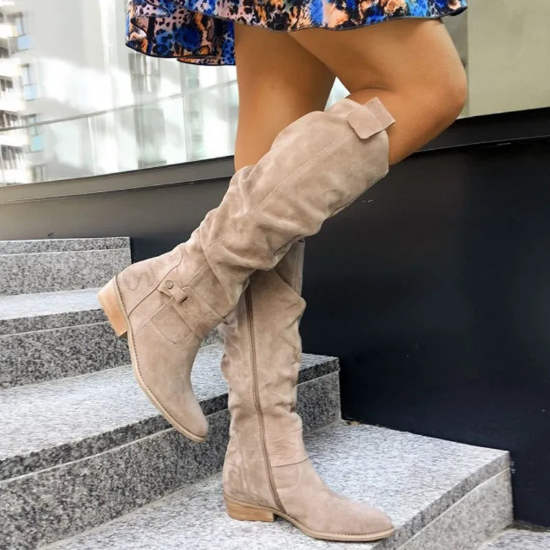 Women's Thigh-High Boots – Suede-Look