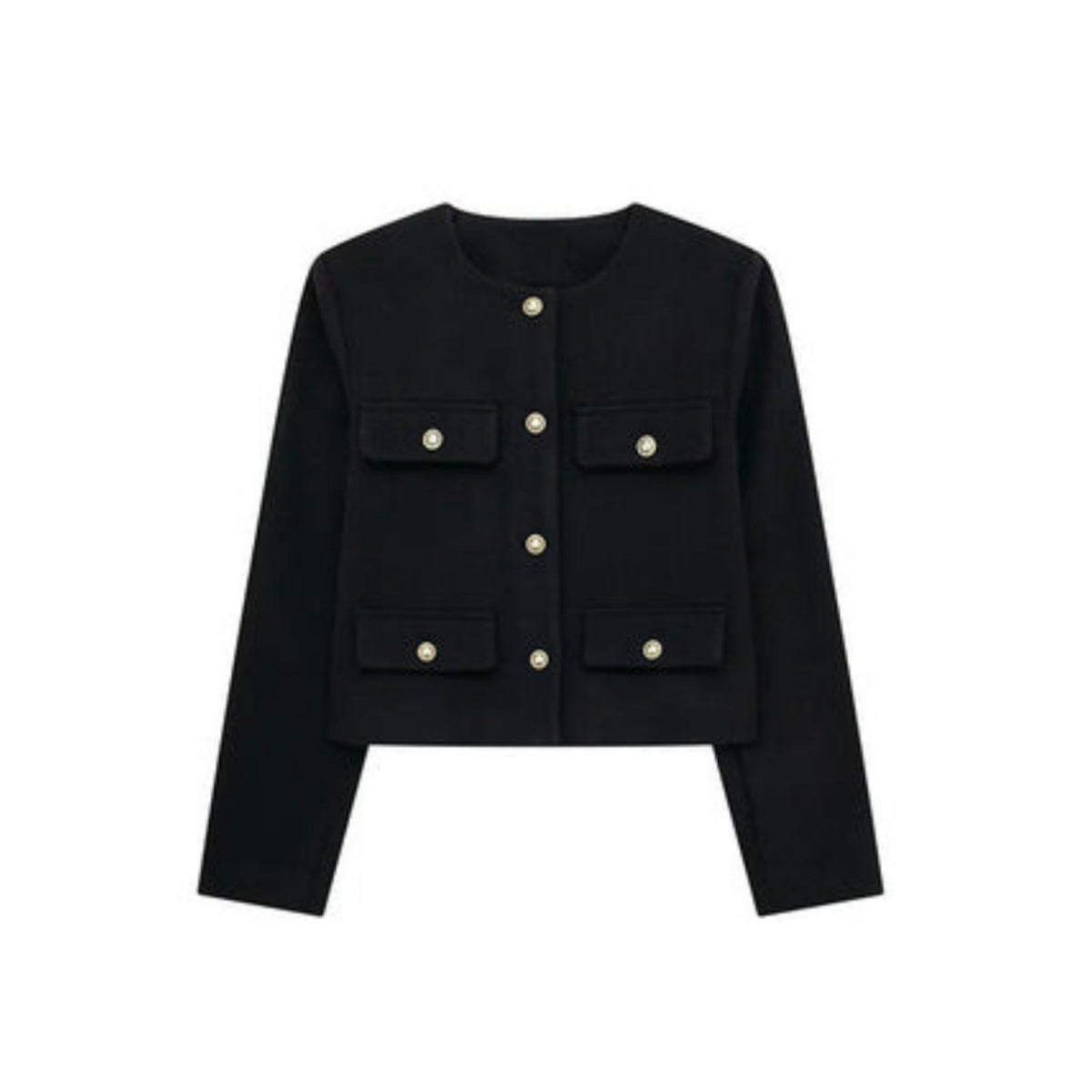 Women's Short Jacket – Gold Buttons Structured Cut