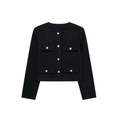 Women's Short Jacket – Gold Buttons Structured Cut