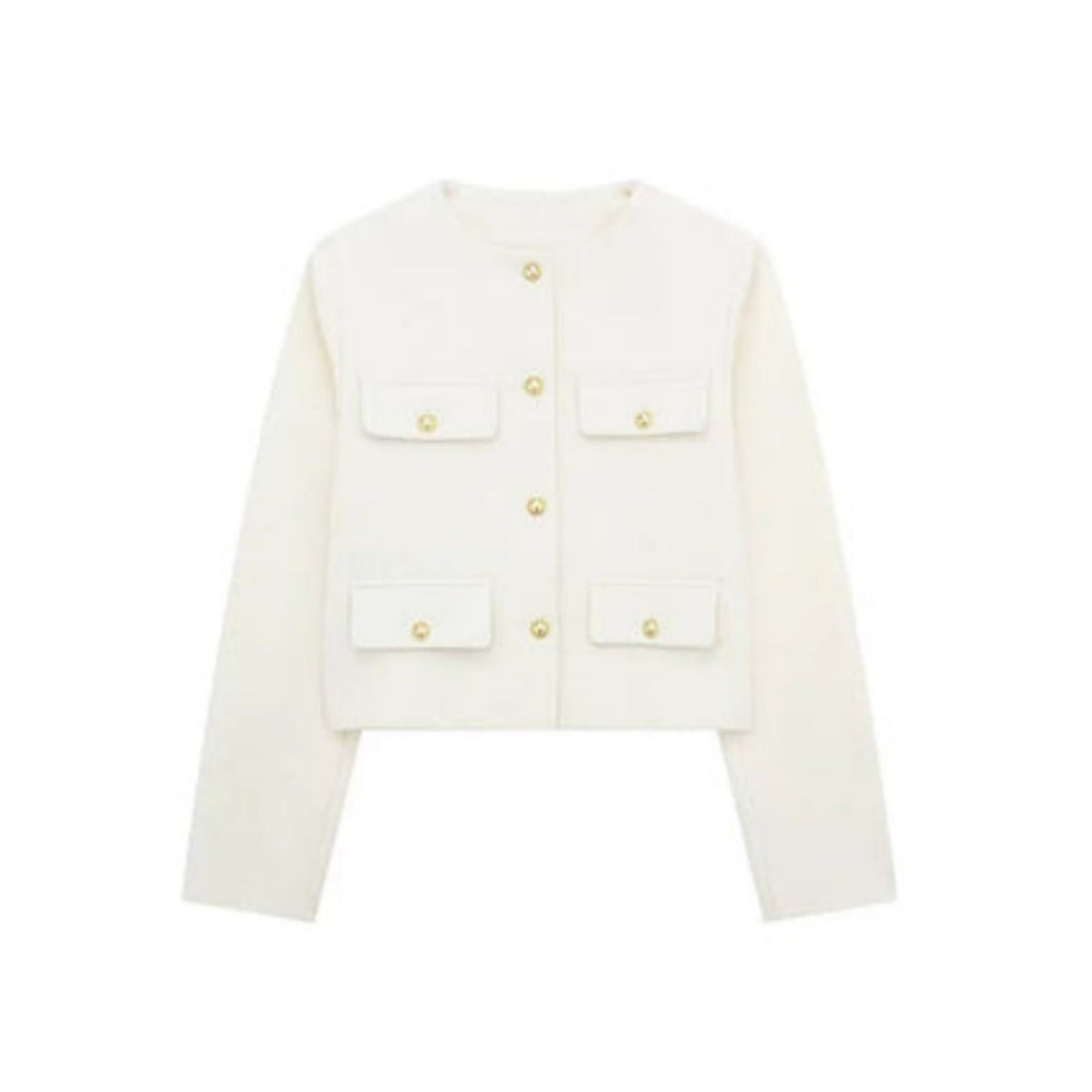 Women's Short Jacket – Gold Buttons Structured Cut