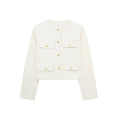 Women's Short Jacket – Gold Buttons Structured Cut