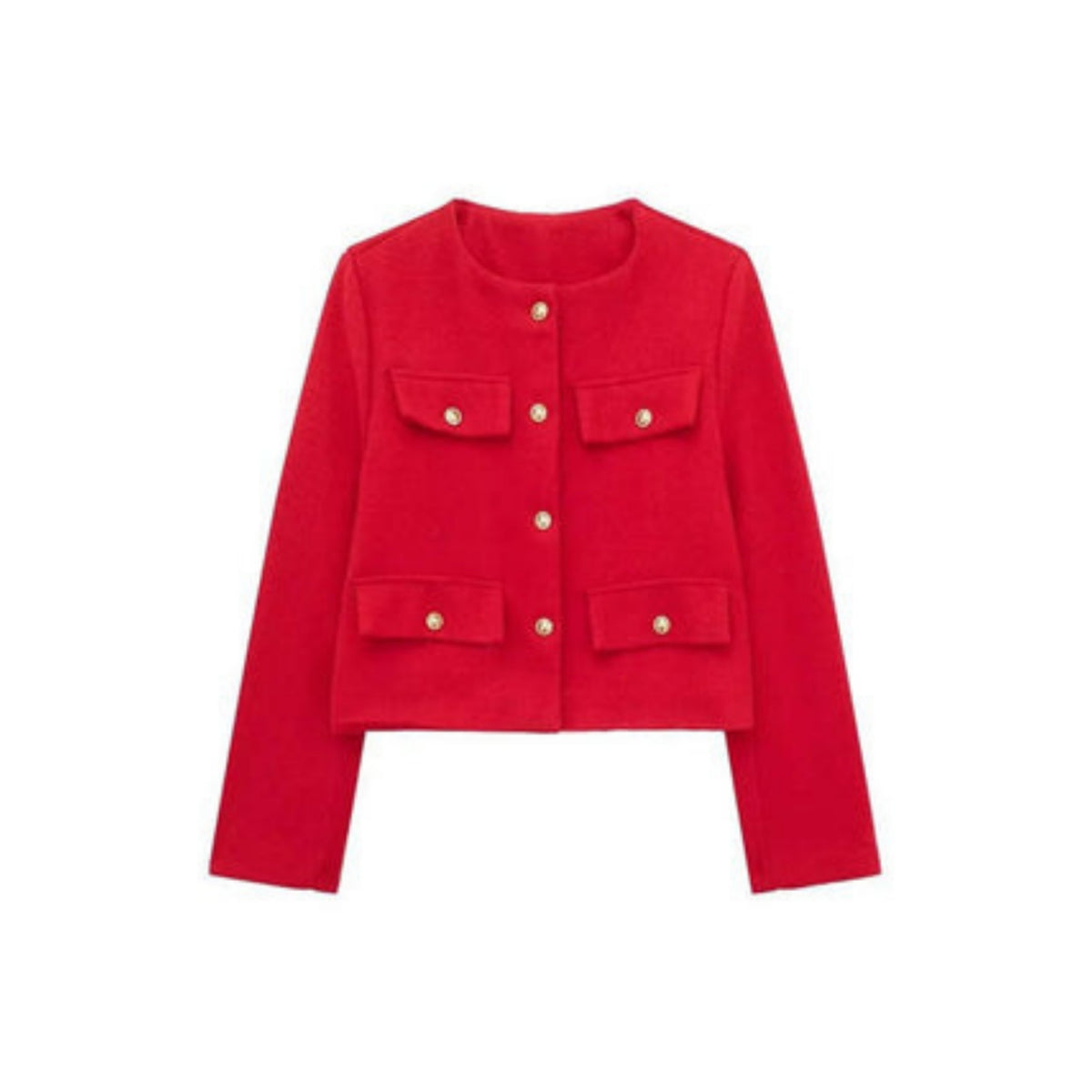 Women's Short Jacket – Gold Buttons Structured Cut