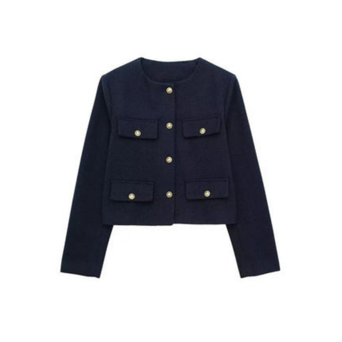 Women's Short Jacket – Gold Buttons Structured Cut