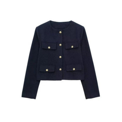Women's Short Jacket – Gold Buttons Structured Cut