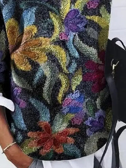 Women's Floral Jumper – Floral-Pattern Knit