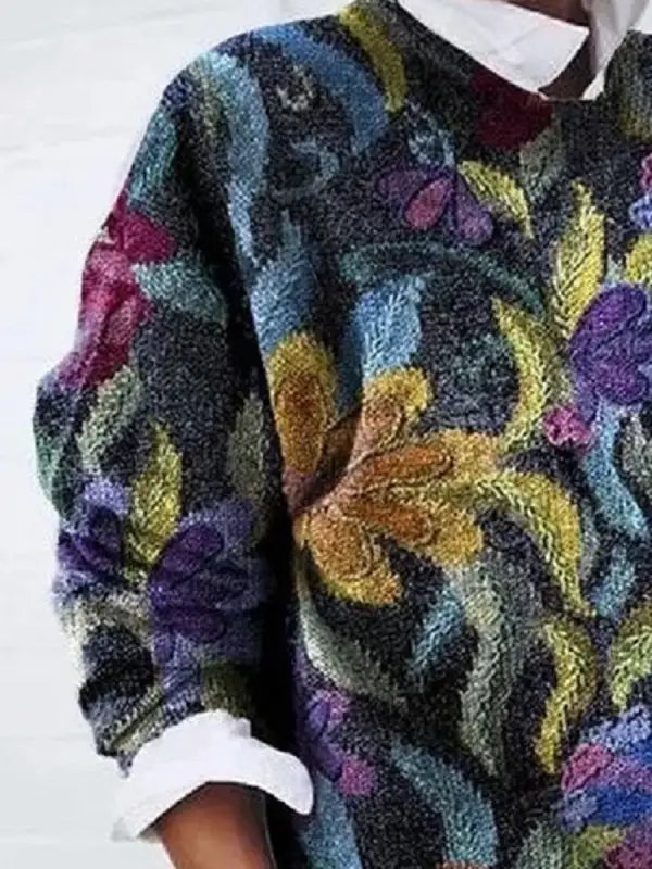 Women's Floral Jumper – Floral-Pattern Knit