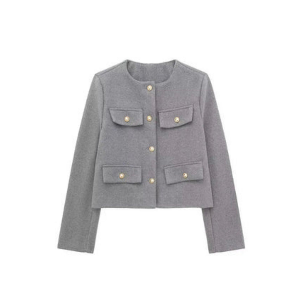 Women's Short Jacket – Gold Buttons Structured Cut
