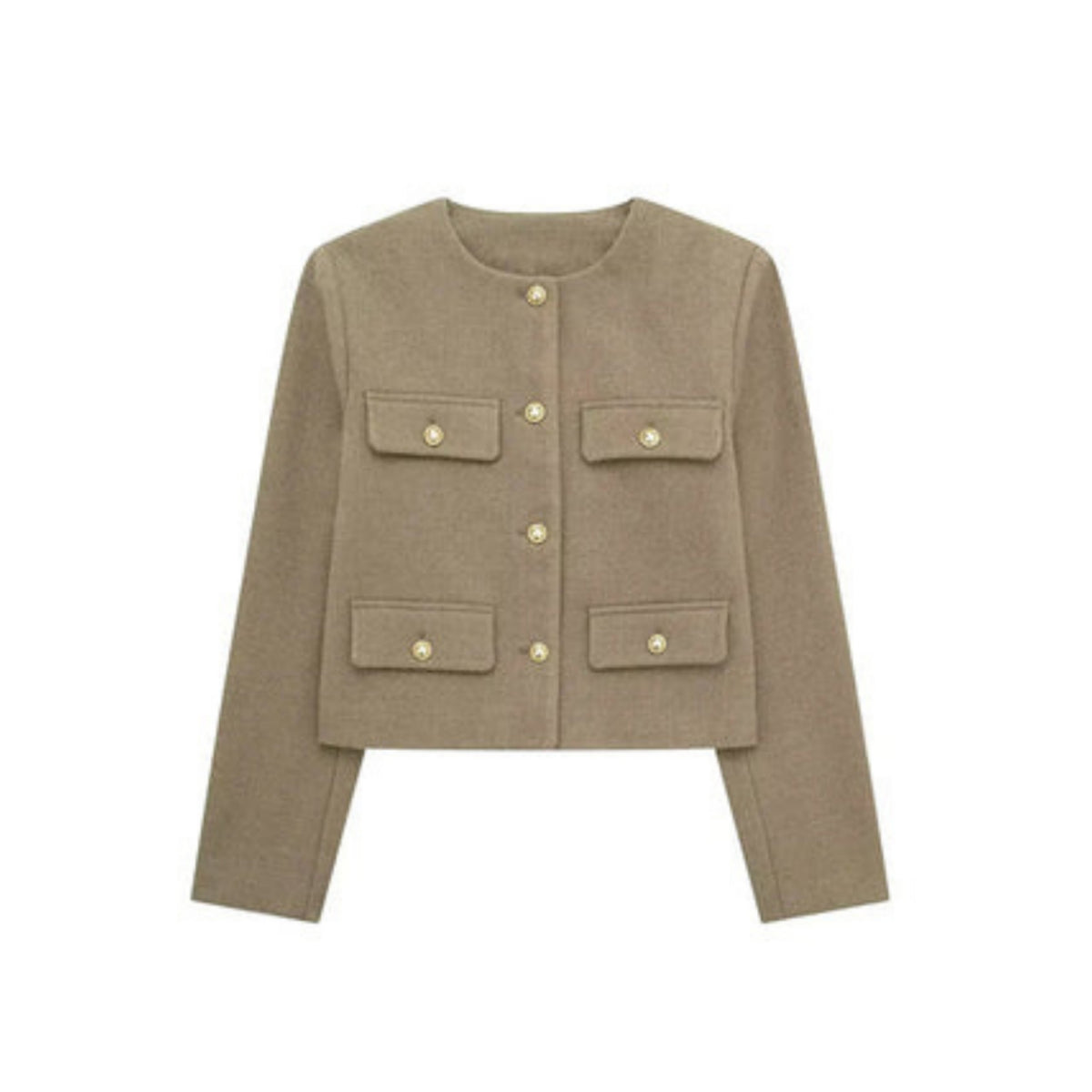 Women's Short Jacket – Gold Buttons Structured Cut