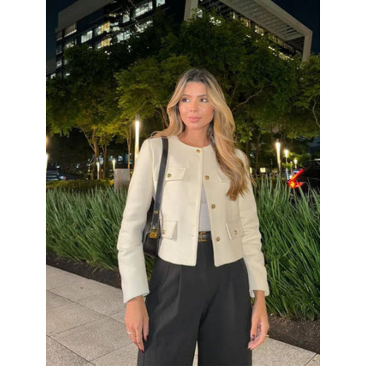 Women's Short Jacket – Gold Buttons Structured Cut