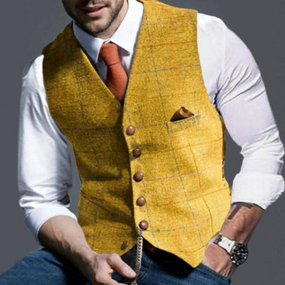 Men's Suit Waistcoat – Slim Fit Buttoned Sleeveless