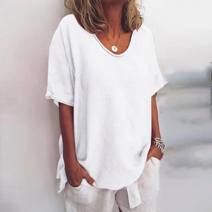 Women's Loose Long Sleeve Blouse – Light V-Neck Blouse