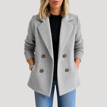 Women's Double-Breasted Blazer in Gray