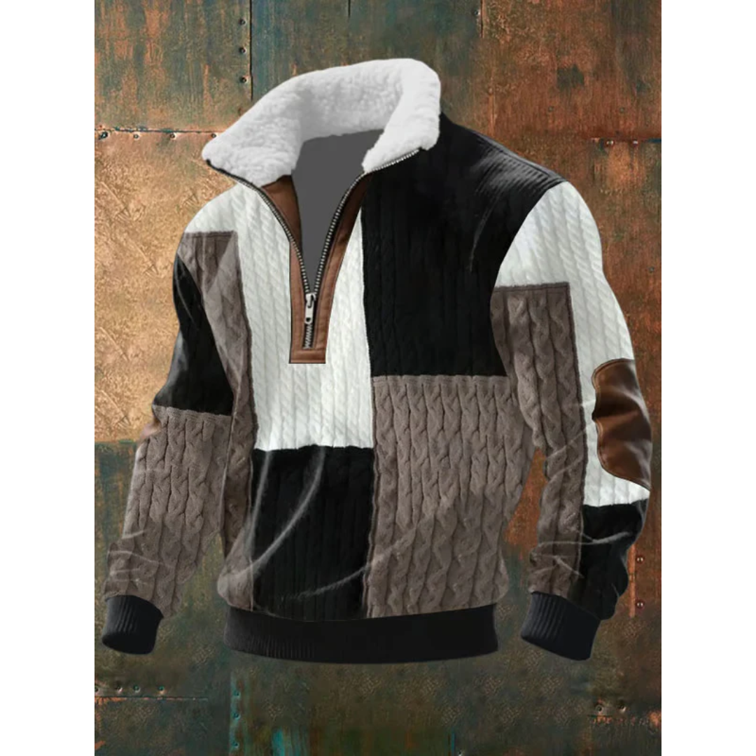 Men's Fleece Jumper – High Collar Warm Winter
