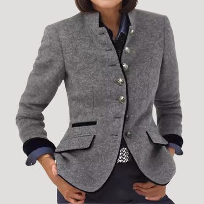 Women's Vintage Blazer – Buttoned Tailored Jacket
