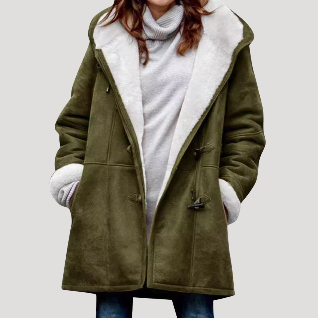 Women's Winter Coat – Sherpa-Lined Duffle Coat Plus Sizes