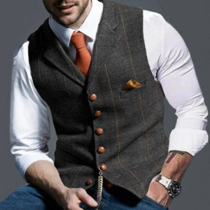 Men's Suit Waistcoat – Slim Fit Buttoned Sleeveless
