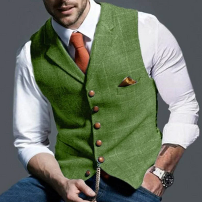 Men's Suit Waistcoat – Slim Fit Buttoned Sleeveless