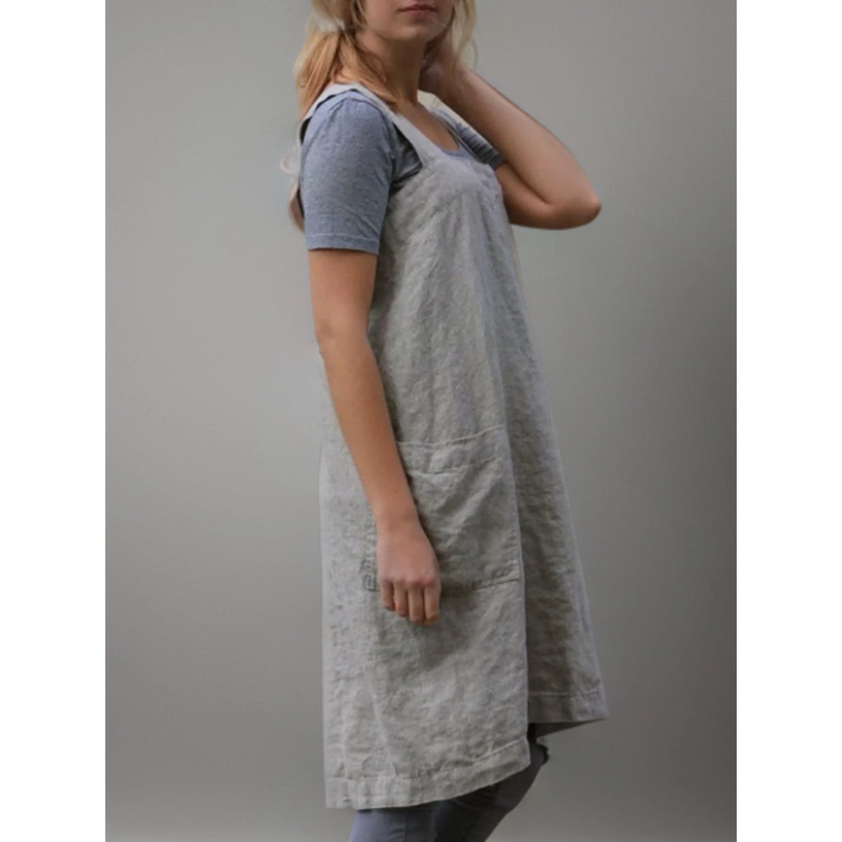 Women's Pinafore Dress with Pockets – Comfortable Dress, Plus Sizes