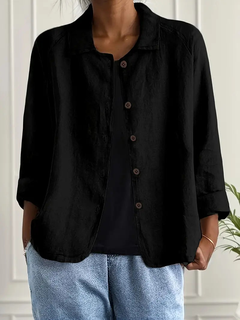 Women's Collared Button-Up Cardigan – Light Classic Cardigan