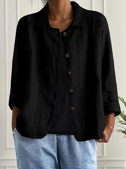 Women's Collared Button-Up Cardigan – Light Classic Cardigan