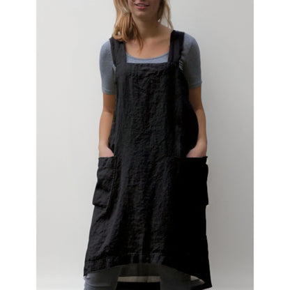 Women's Pinafore Dress with Pockets – Comfortable Dress, Plus Sizes