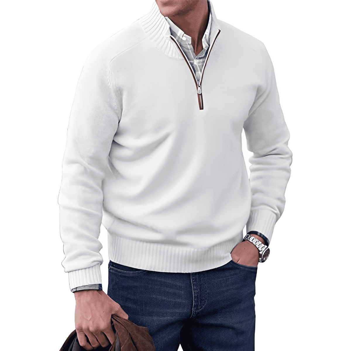 Men's Zip Jumper – Soft Knit Autumn Winter