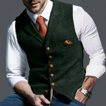 Men's Suit Waistcoat – Slim Fit Buttoned Sleeveless