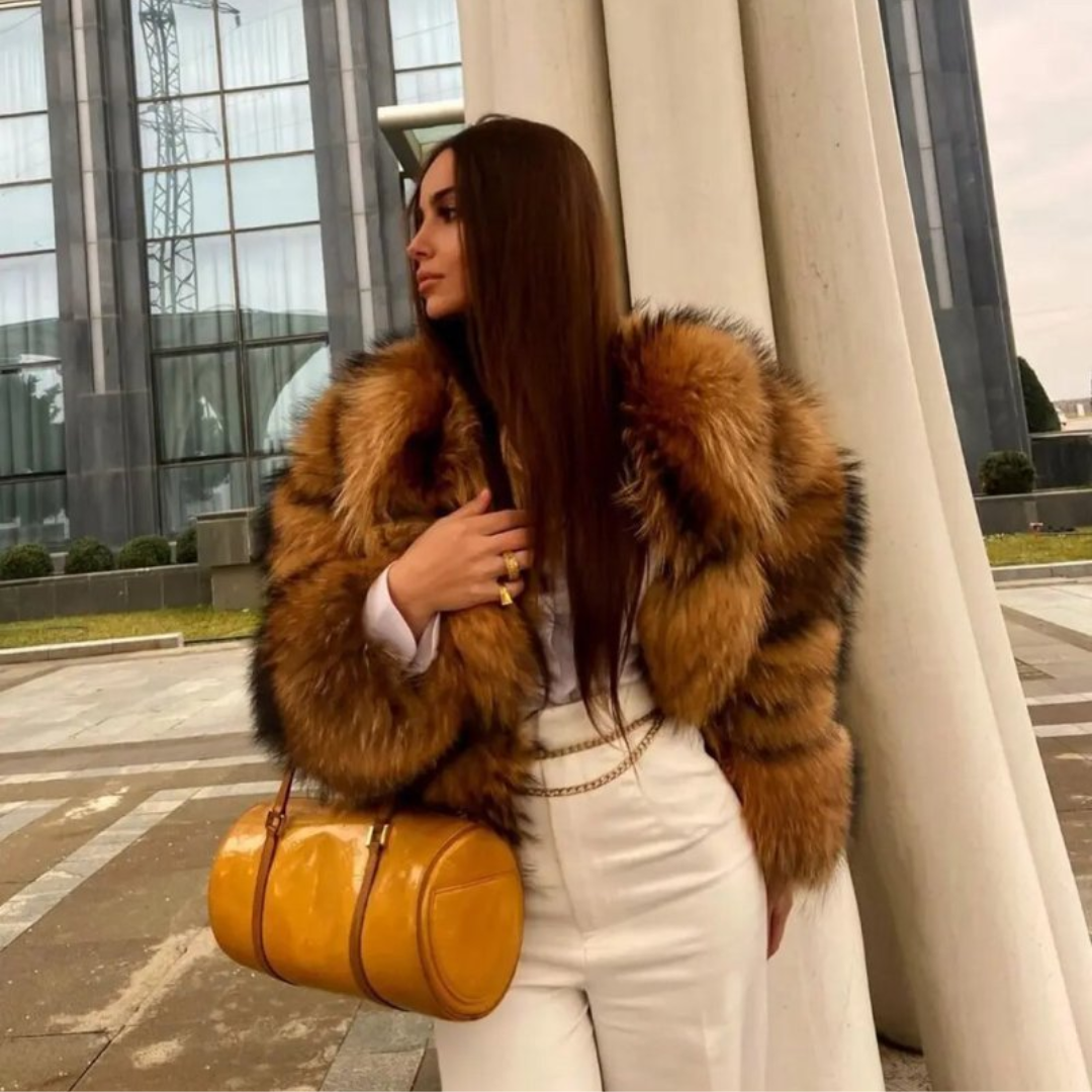 Women’s Faux Fur Boxed Panel Jacket