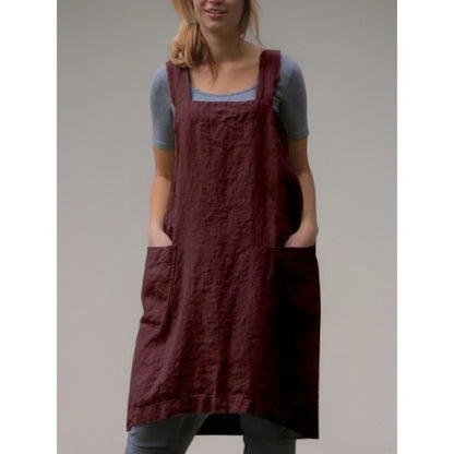 Women's Pinafore Dress with Pockets – Comfortable Dress, Plus Sizes