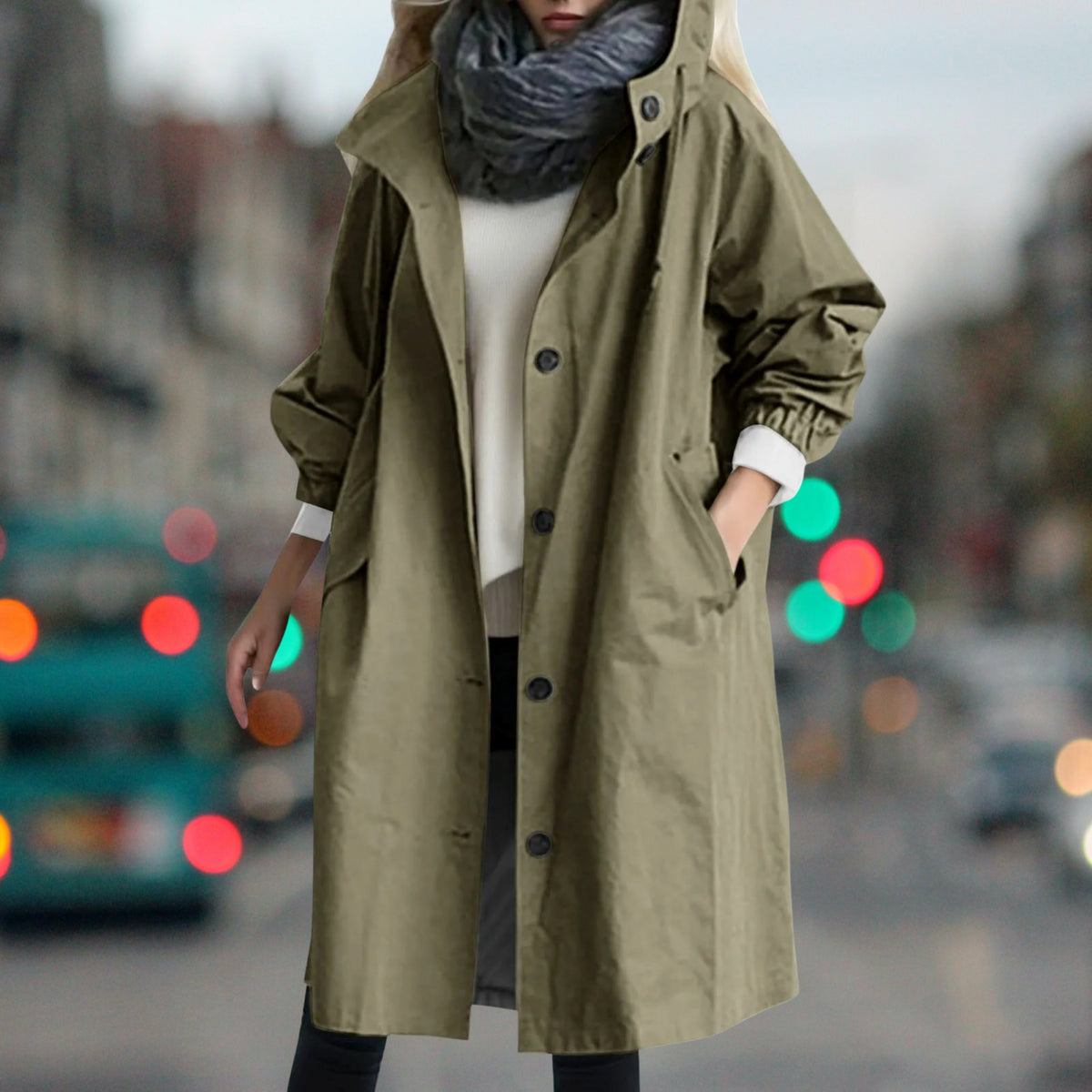 Women's Hooded Raincoat – Plus Sizes