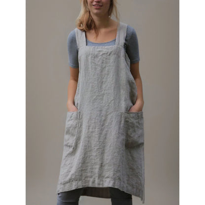 Women's Pinafore Dress with Pockets – Comfortable Dress, Plus Sizes