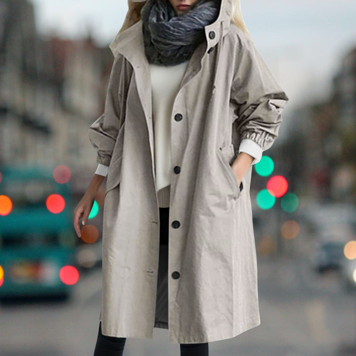 Women's Hooded Raincoat – Plus Sizes