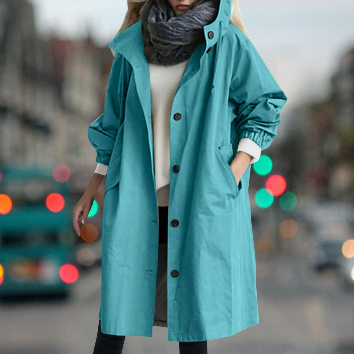 Women's Hooded Raincoat – Plus Sizes