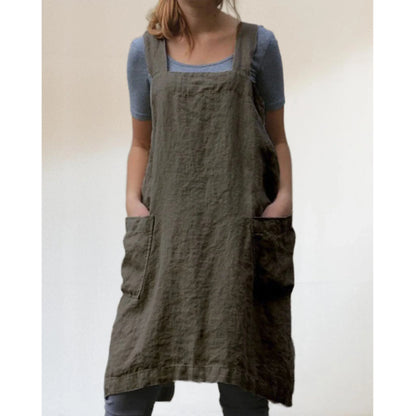 Women's Pinafore Dress with Pockets – Comfortable Dress, Plus Sizes