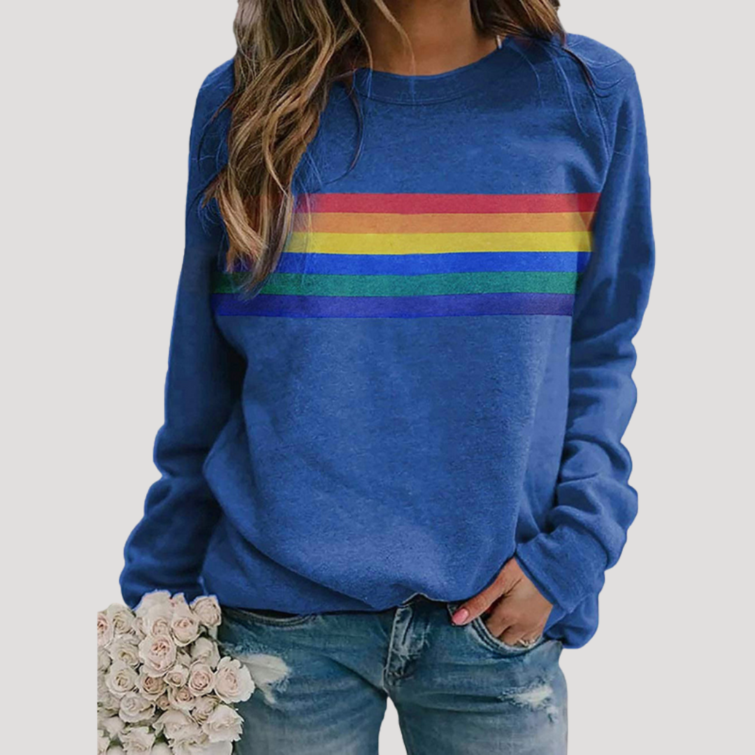 Women's Striped Sweatshirt – Crew Neck