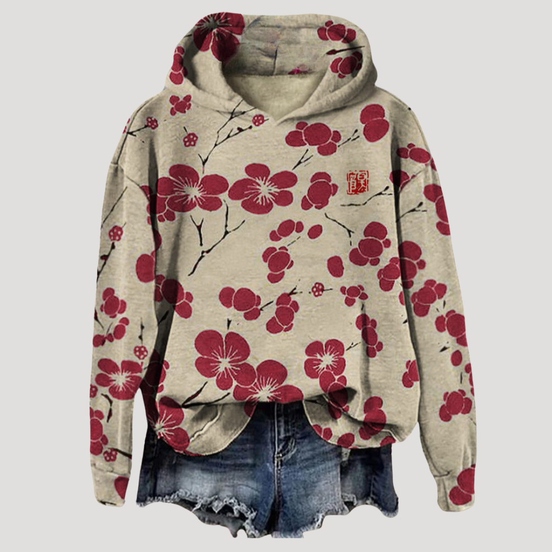 Women's Hoodie – Floral Print Plus Sizes