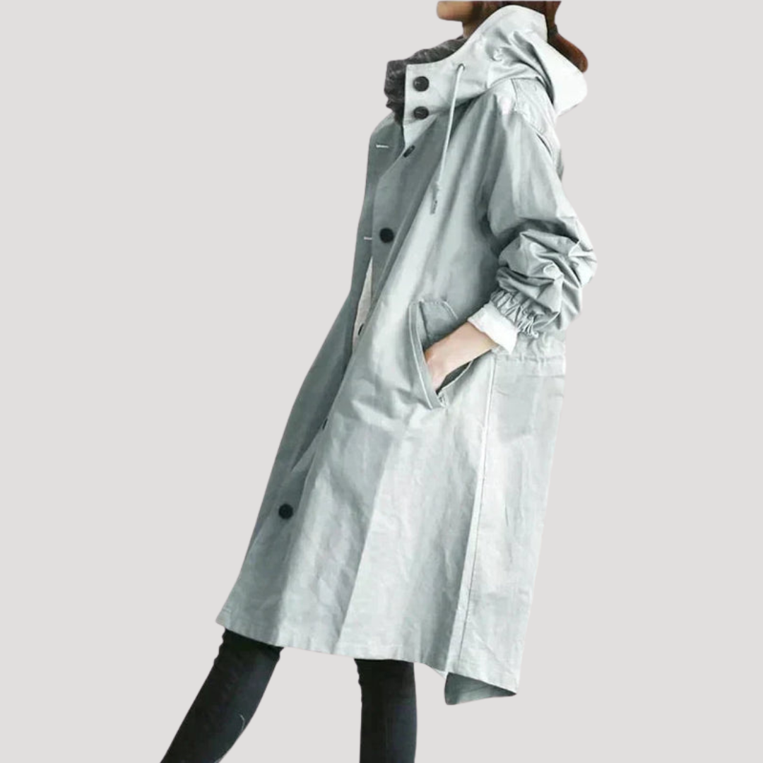 Women's Long Coat – Buttoned Plus Sizes