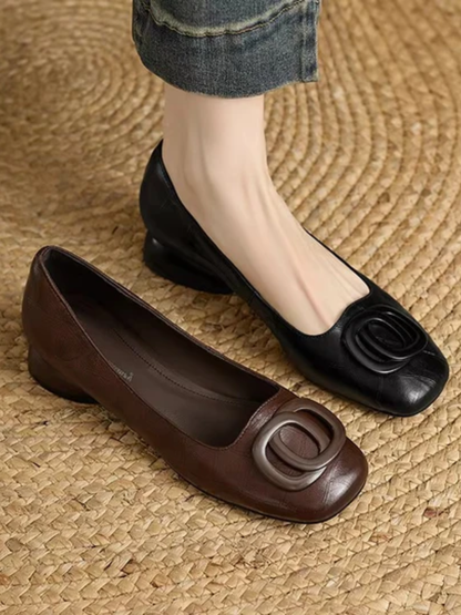 Women's Square Toe Ballet Flats with Low Heel – Chic Flats