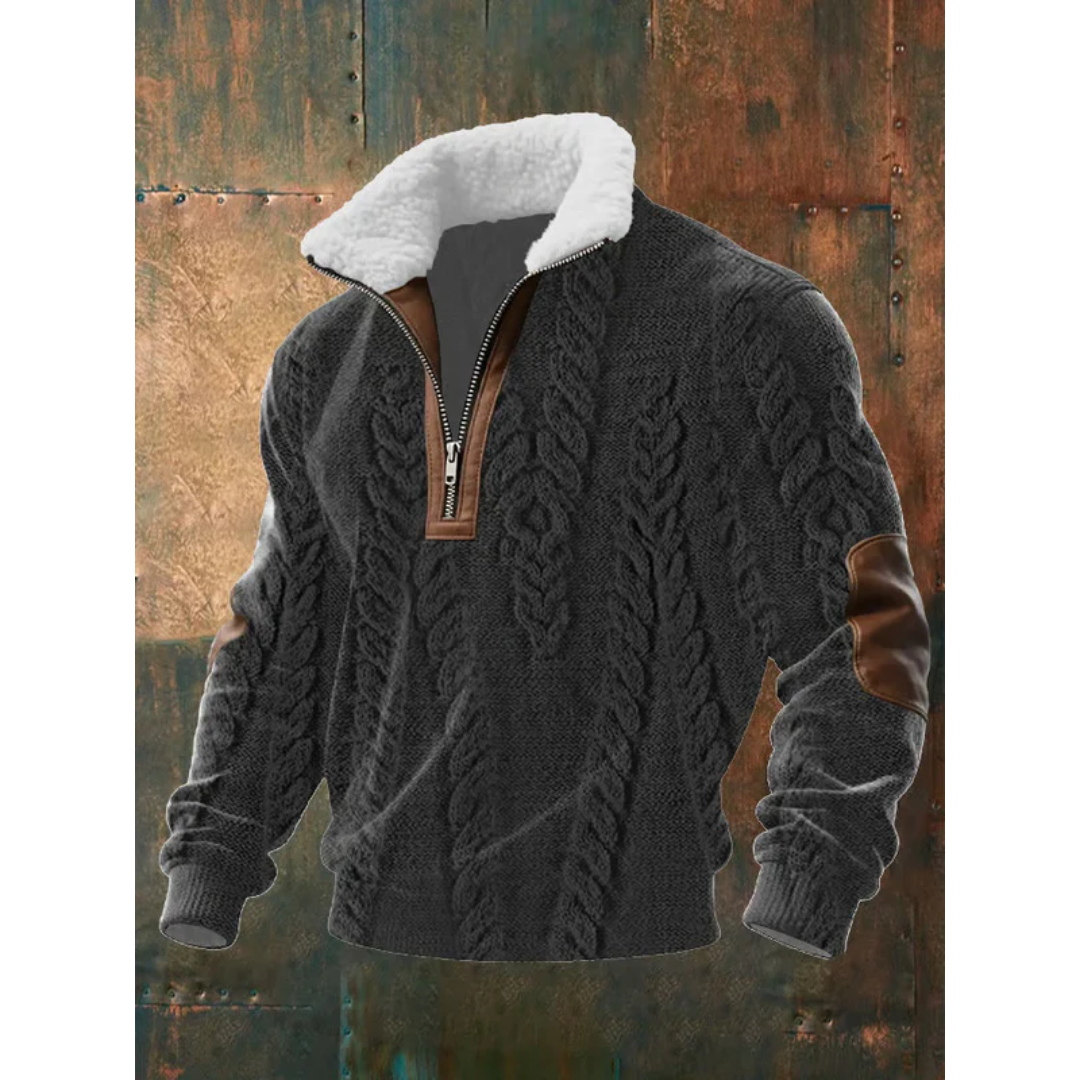 Men's Fleece Jumper – High Collar Warm Winter