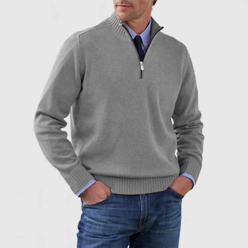 Men's Zip Jumper – Half-Zip Collar Classic Fit