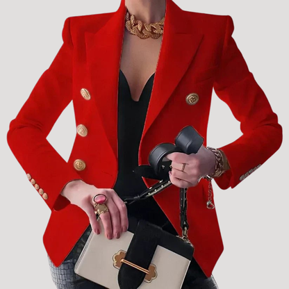 Women's Gold-Button Blazer – Tailored Jacket