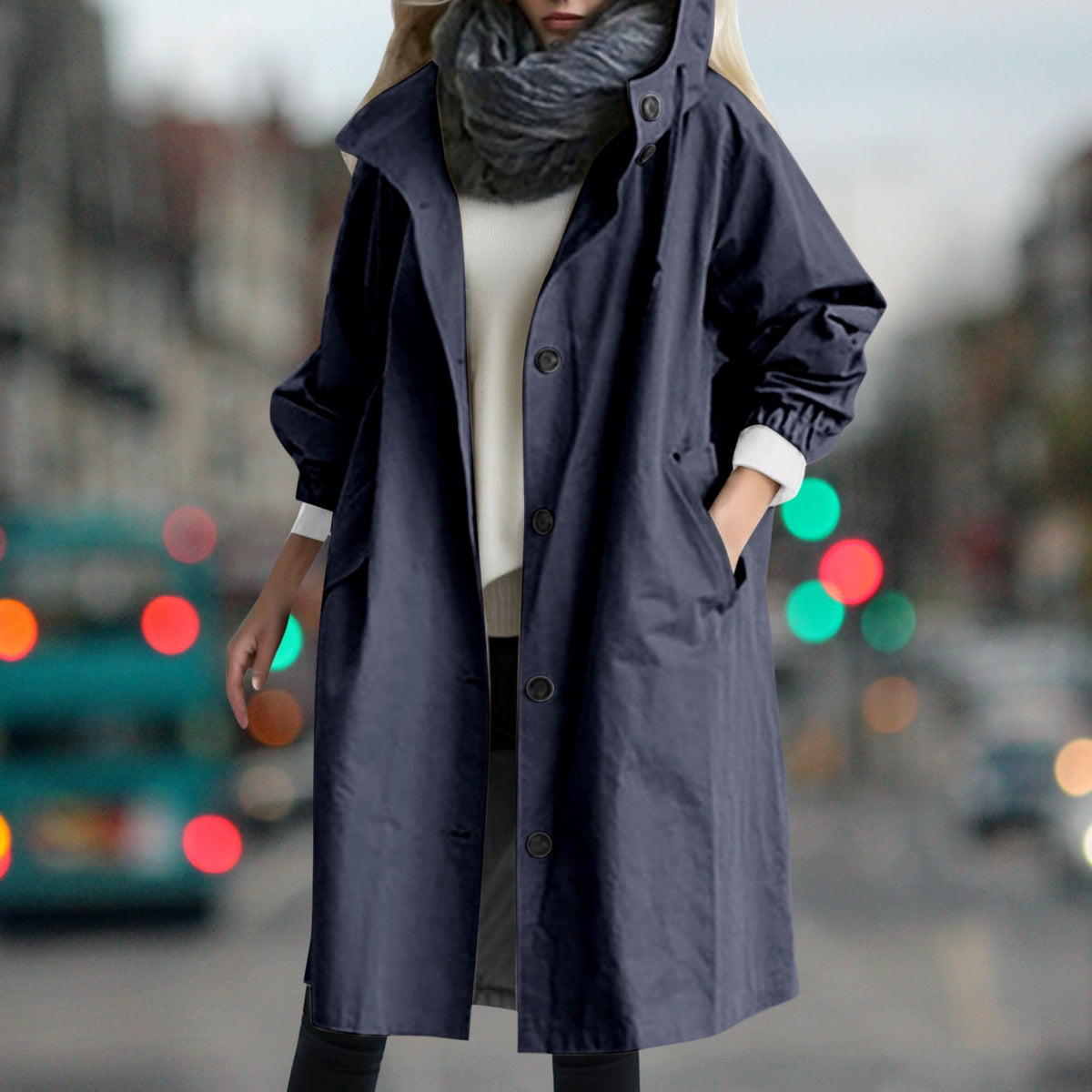 Women's Hooded Raincoat – Plus Sizes