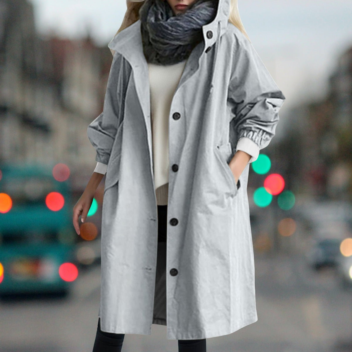 Women's Hooded Raincoat – Plus Sizes
