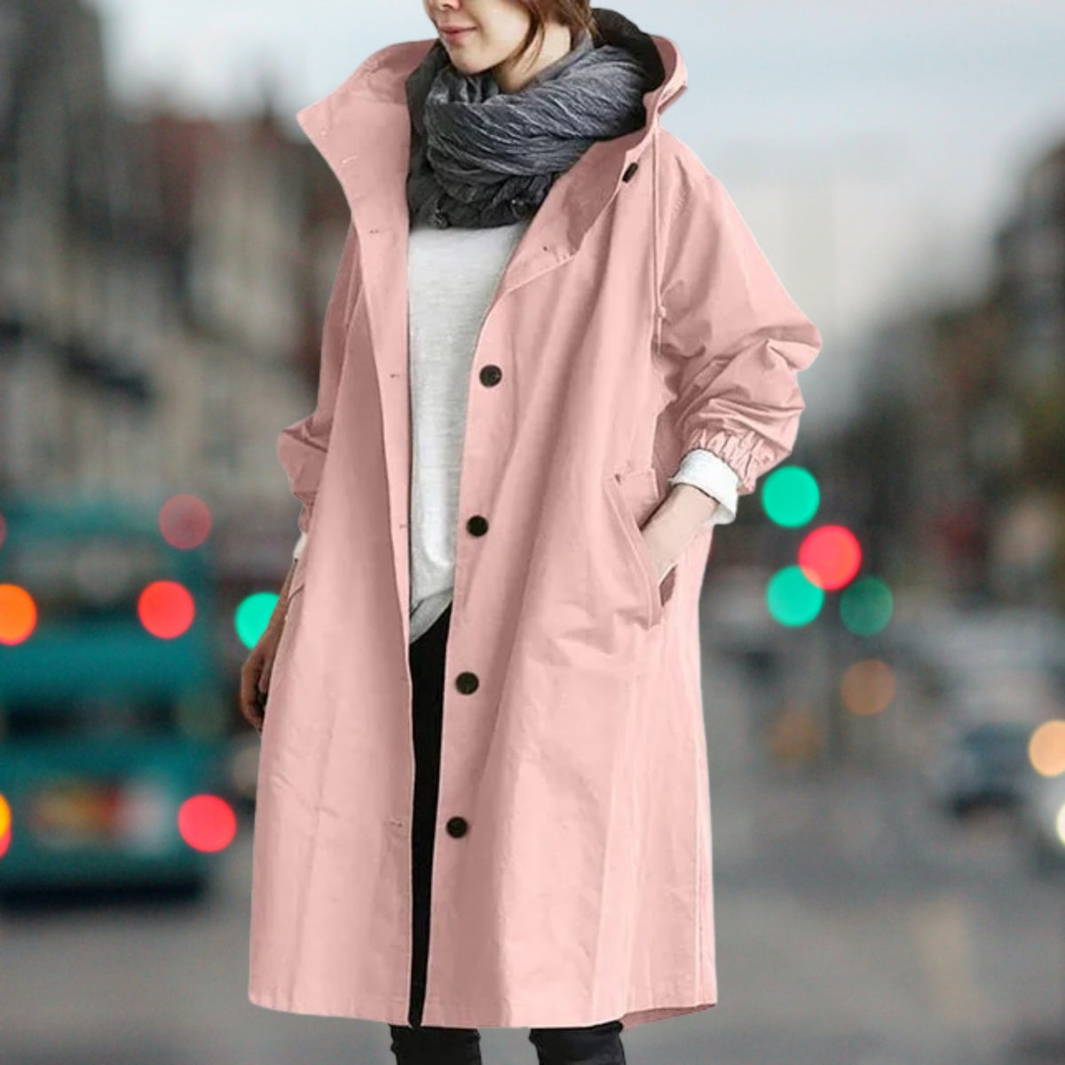 Women's Hooded Raincoat – Plus Sizes