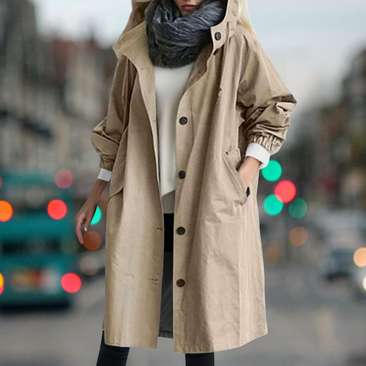 Women's Hooded Raincoat – Plus Sizes