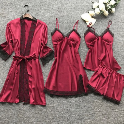 Women's Satin Pyjama Set – Soft Two-Piece Sleepwear