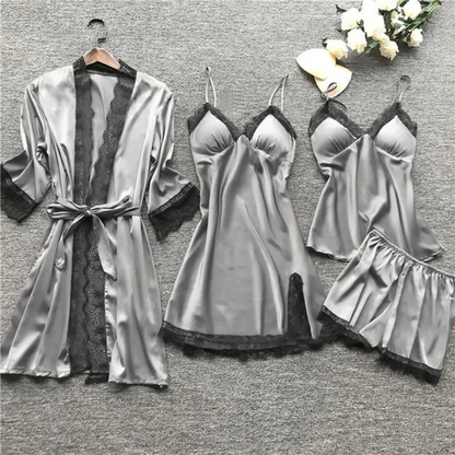 Women's Satin Pyjama Set – Soft Two-Piece Sleepwear
