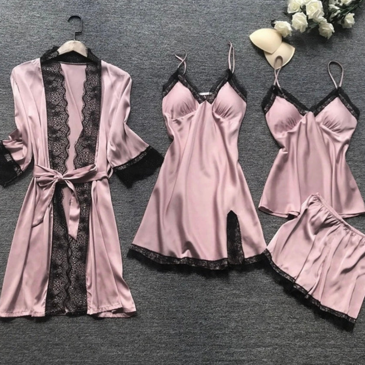 Women's Satin Pyjama Set – Soft Two-Piece Sleepwear