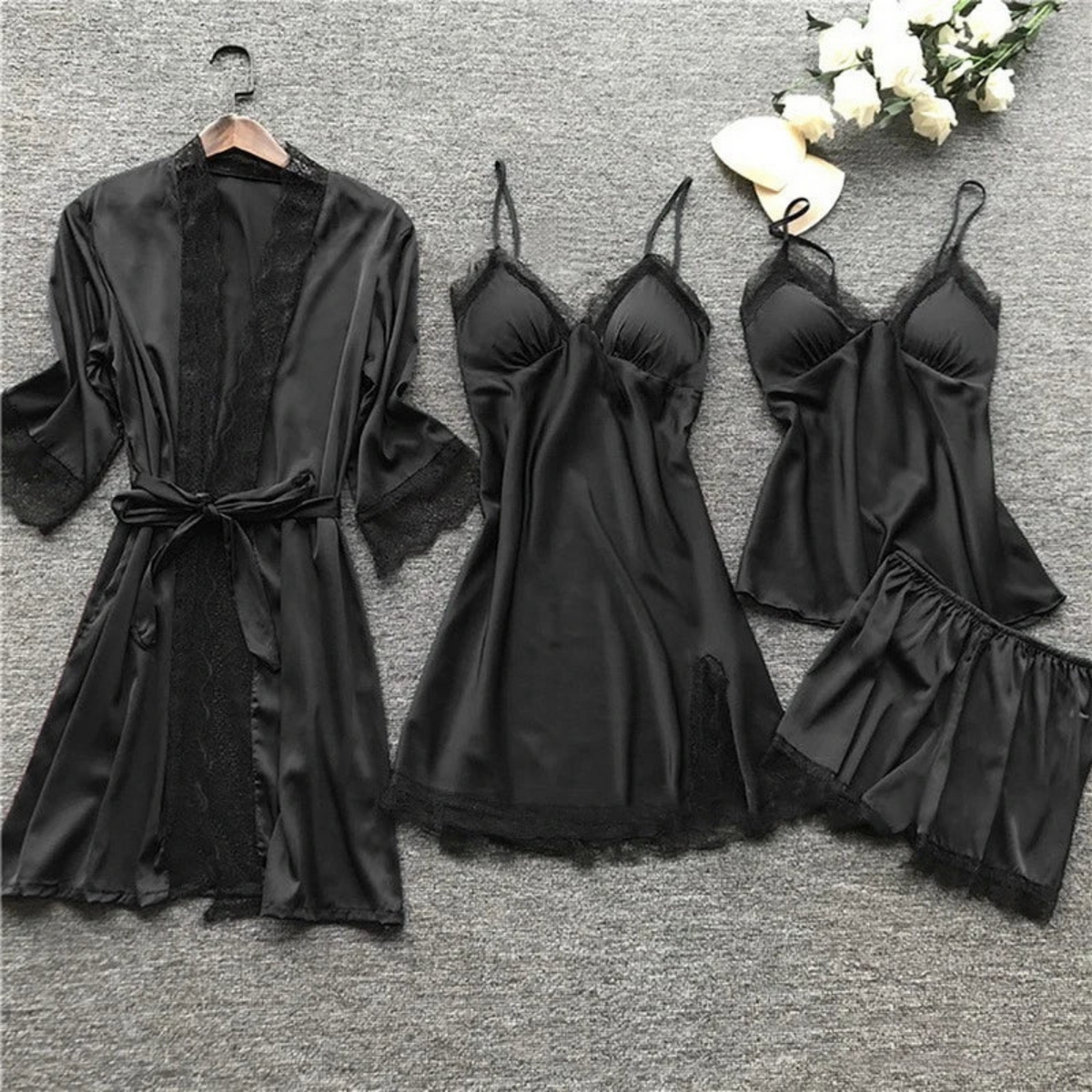 Women's Satin Pyjama Set – Soft Two-Piece Sleepwear